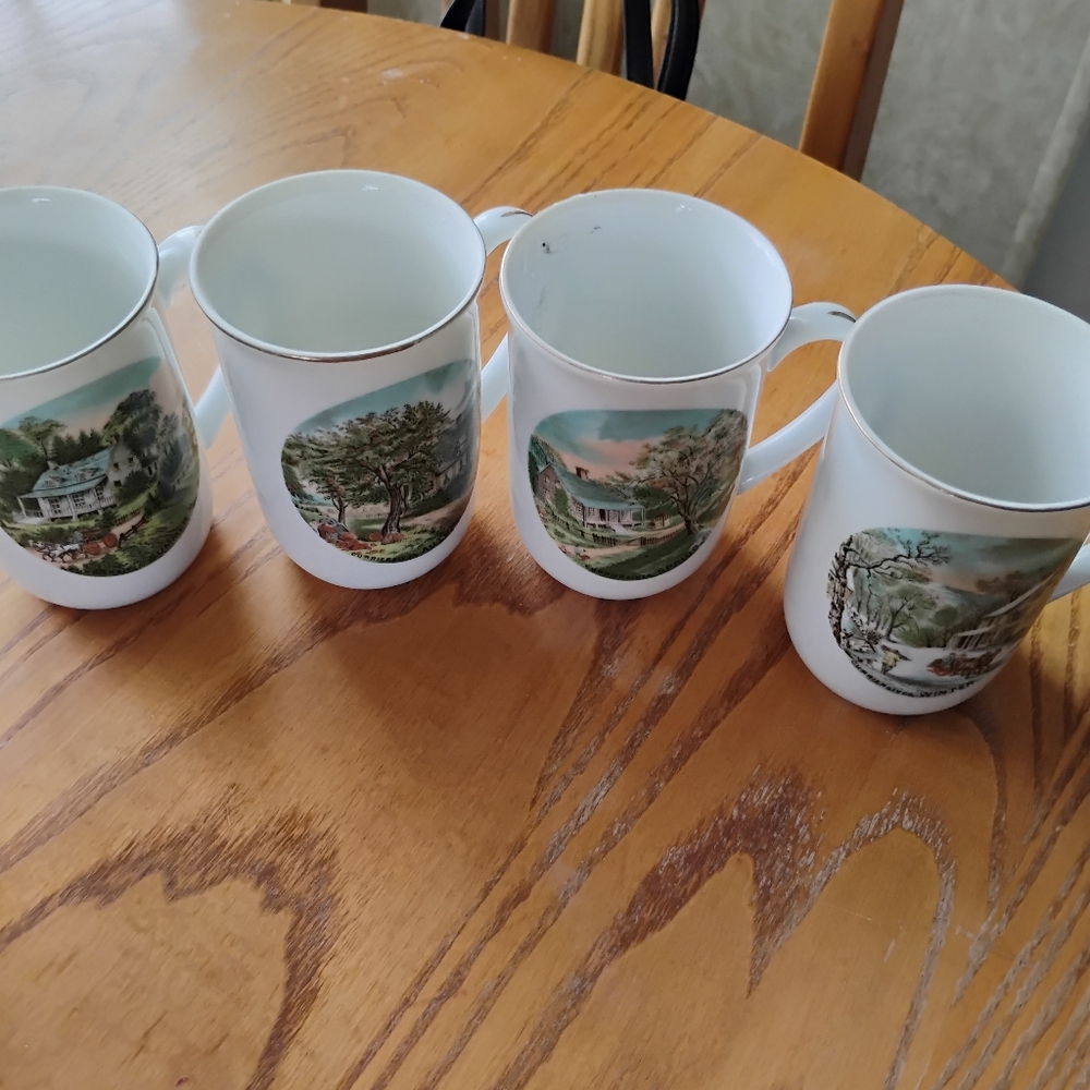 Currier And Ives Coffee Mugs